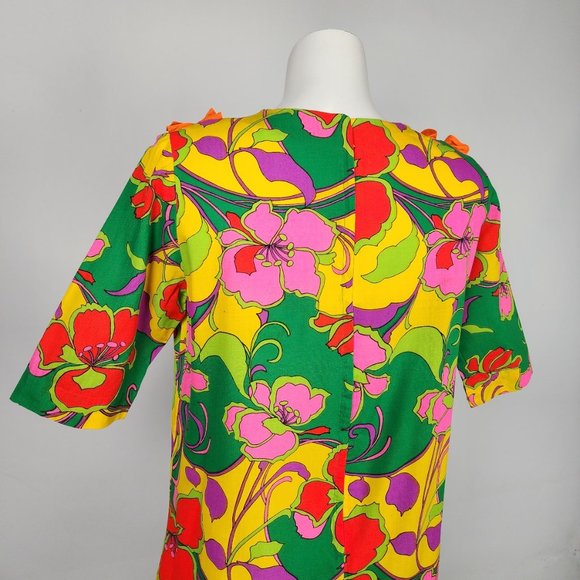 Vintage Pikake Made In Hawaii 70s Floral Dress Size M/L - Picture 11 of 16